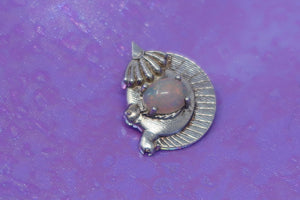 925 silver mini OpalUnicorn Pendant w, authentic jelly opal eye