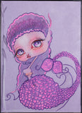 Purple Mermaid Drawing - Framed