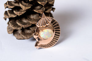 Rose Gold Opal Unicorn Pendant