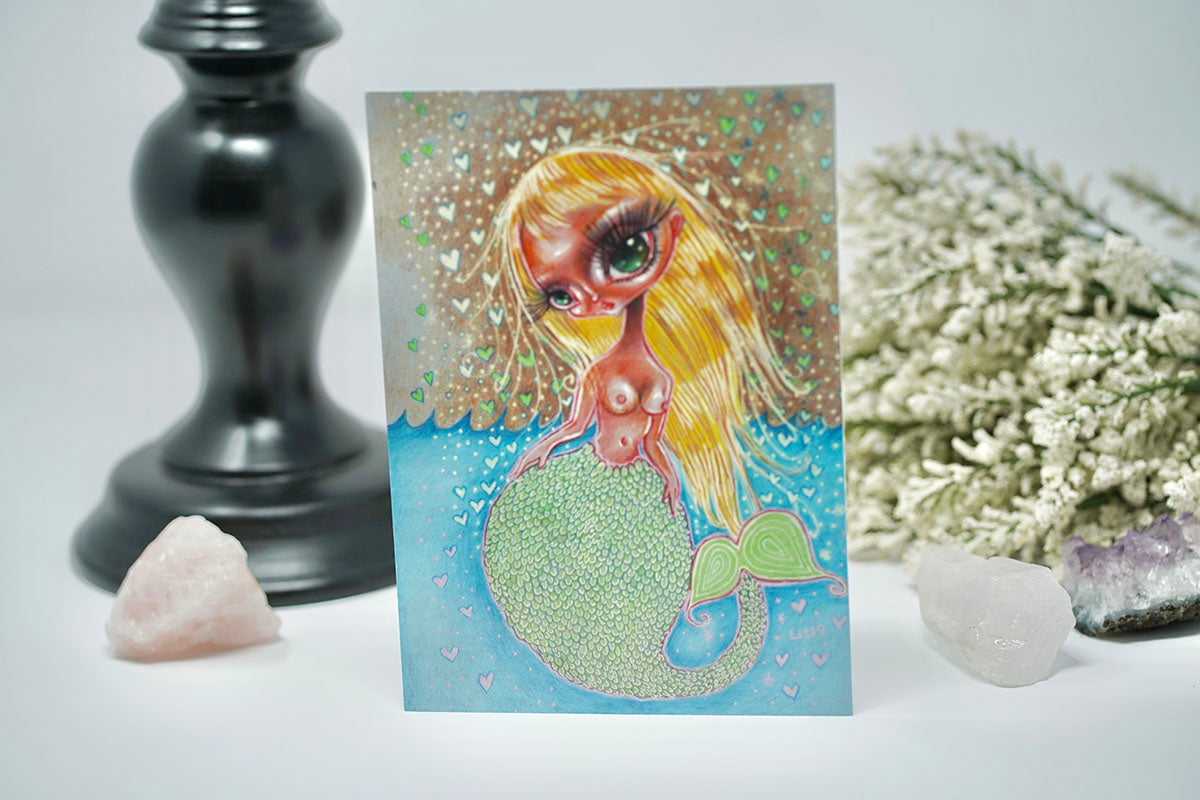 Blonde Mermaid Postcard Print