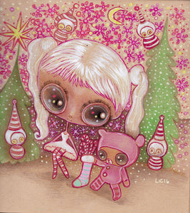 CANDY CANE BEAR (print)