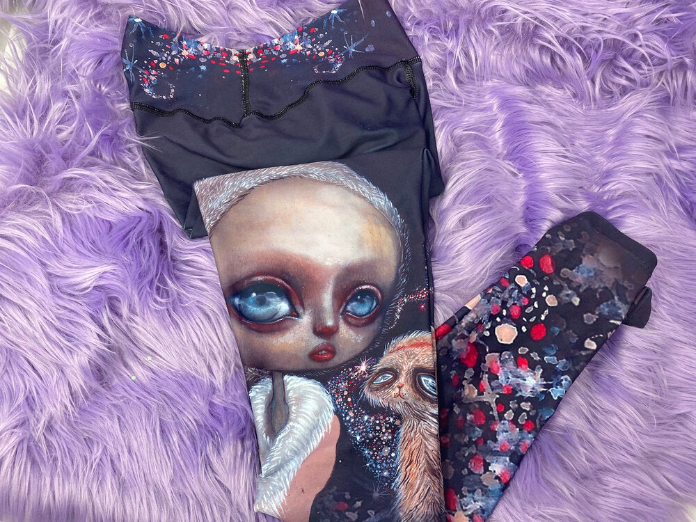 Cosmic Cat Leggings Straight Leg