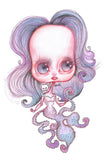 Octopus Girl Postcard Print